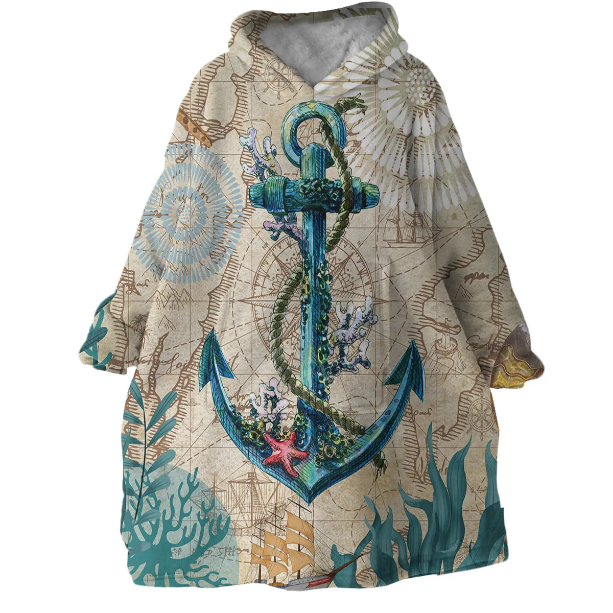 Anchor Love Wearable Blanket Hoodie