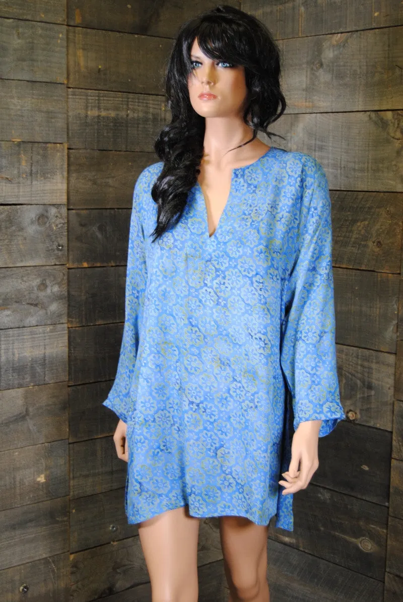 Batik Tunics Floret in Blue