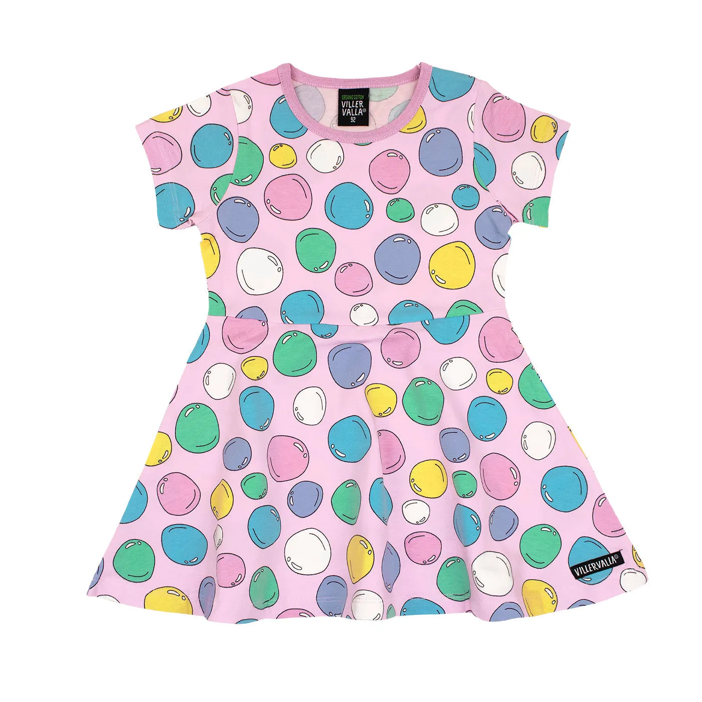 Bubble Half Circle Short Sleeve Twirl Dress - Light Bloom