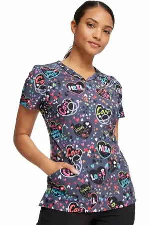 Cherokee Women's V-Neck Print Top | Work Of Heart