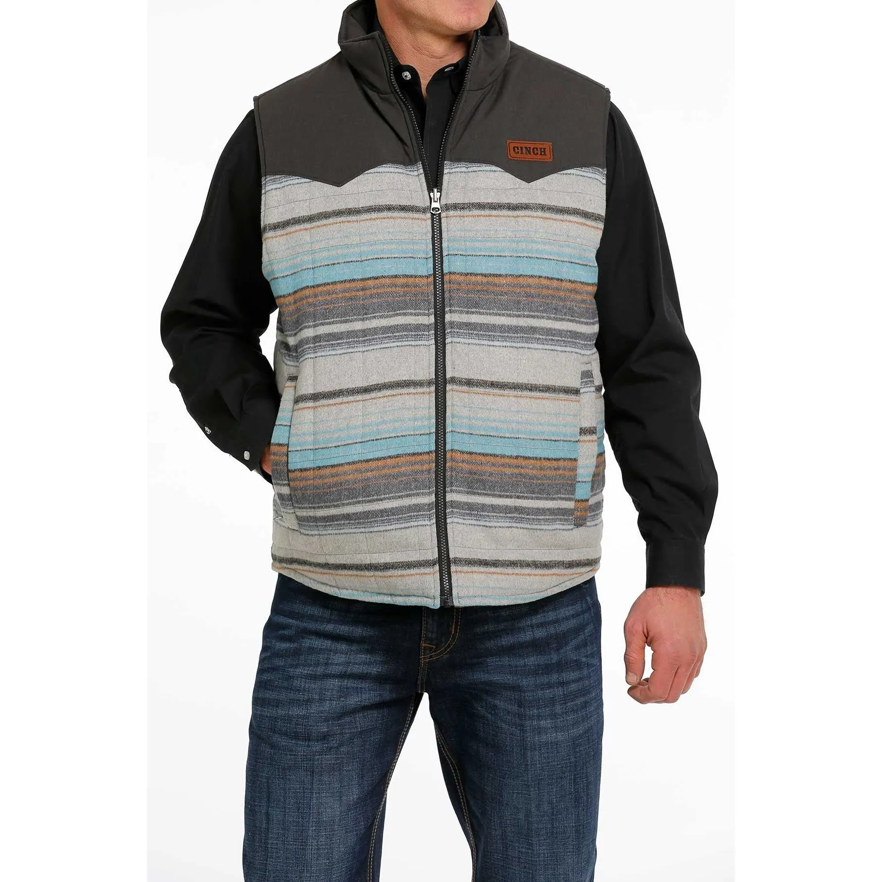 Cinch Men's Brown Quilted Reversible Vest