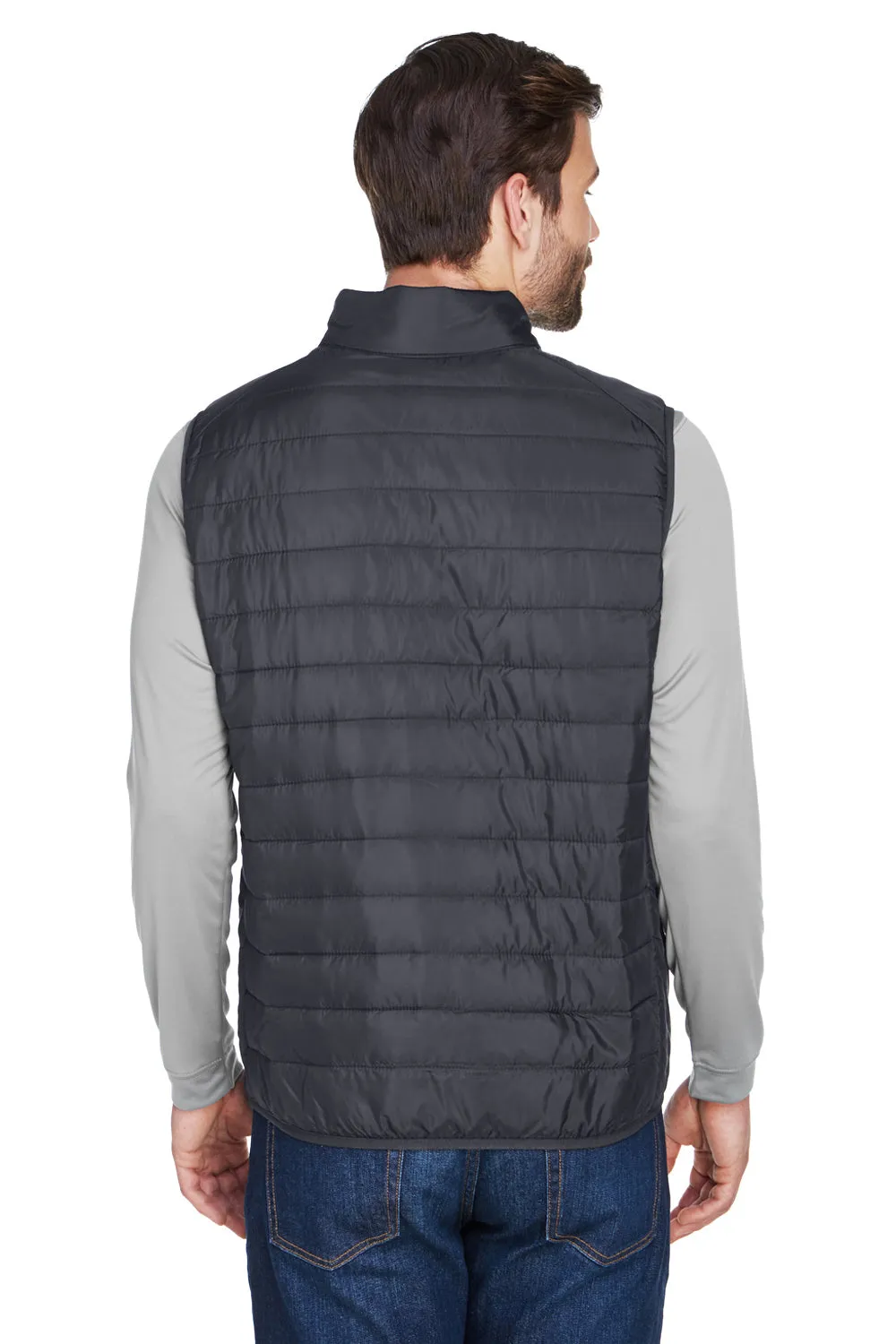 Core 365 Mens Prevail Packable Puffer Water Resistant Full Zip Vest - Carbon Grey