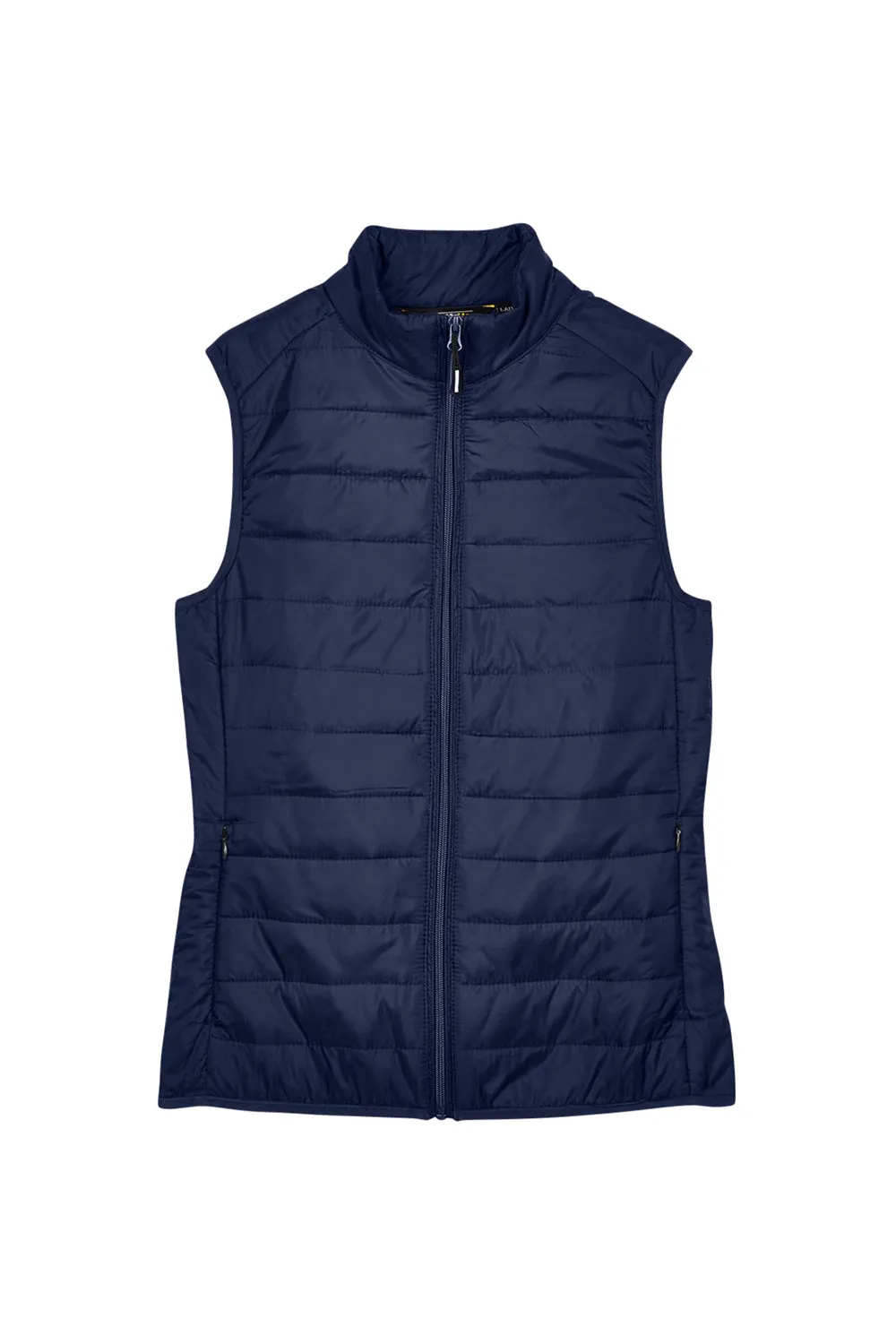 Core 365 Womens Prevail Packable Puffer Water Resistant Full Zip Vest - Classic Navy Blue