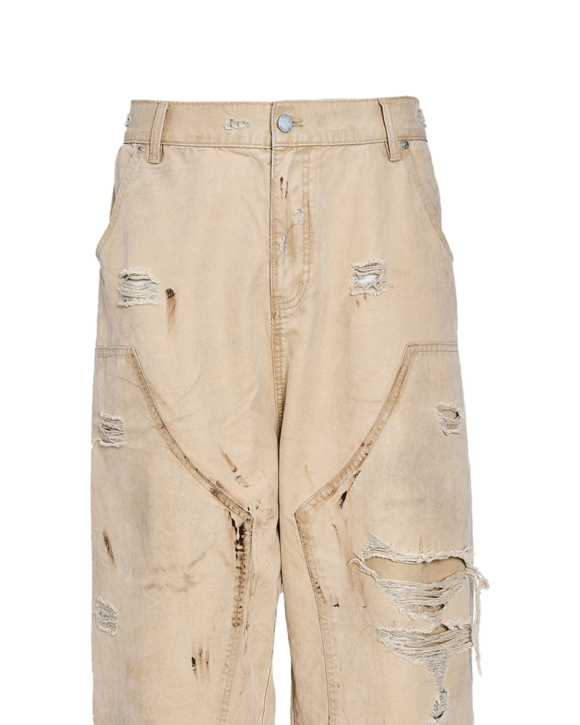 Distressed Double-Knee Pants