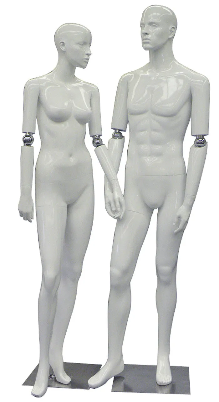 Female White Mannequin with Movable Elbows MM-HFA2WH