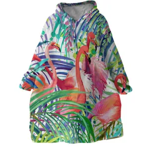 Flamingo Passion Wearable Blanket Hoodie