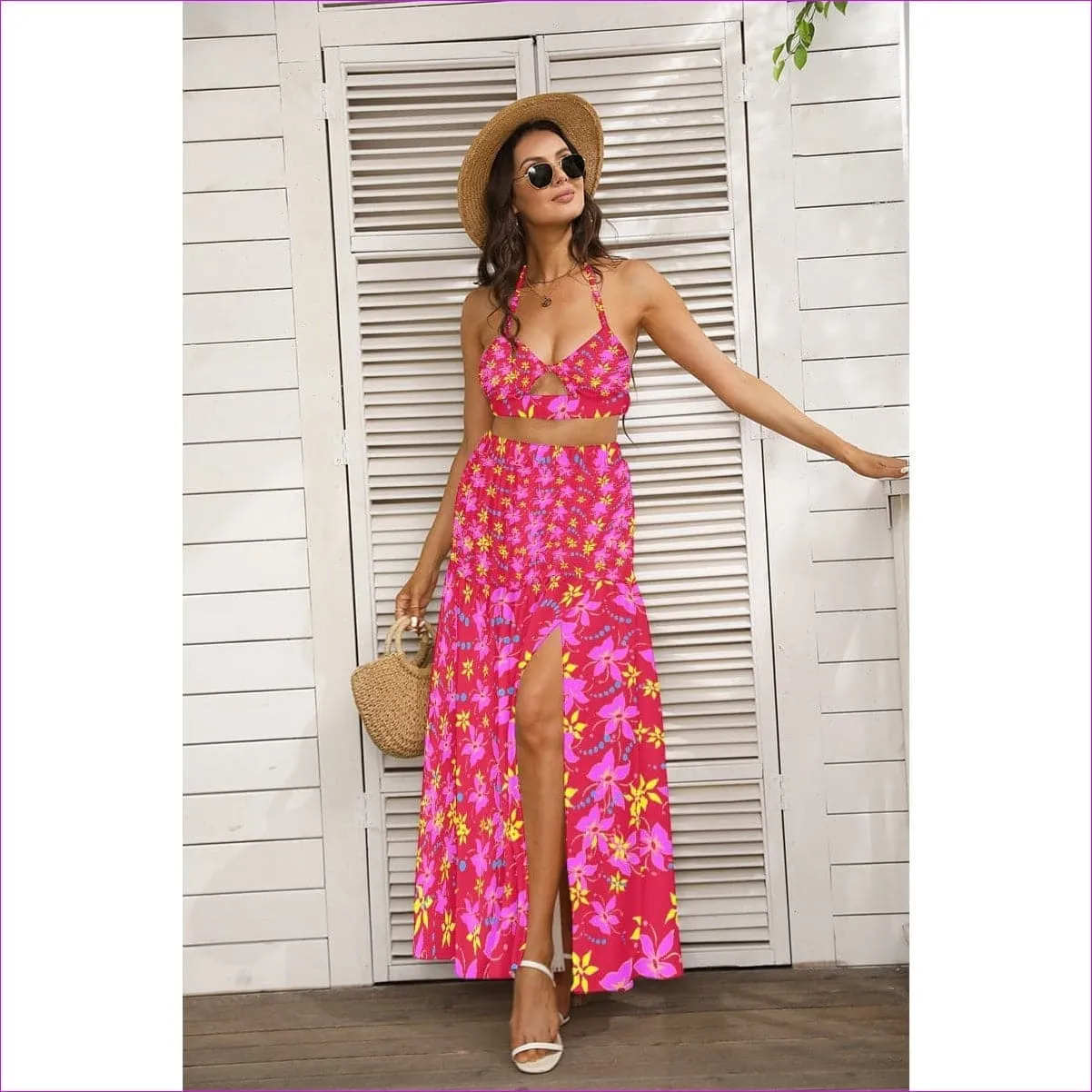 Floral Wear Womens Tie Back Wrap Dress