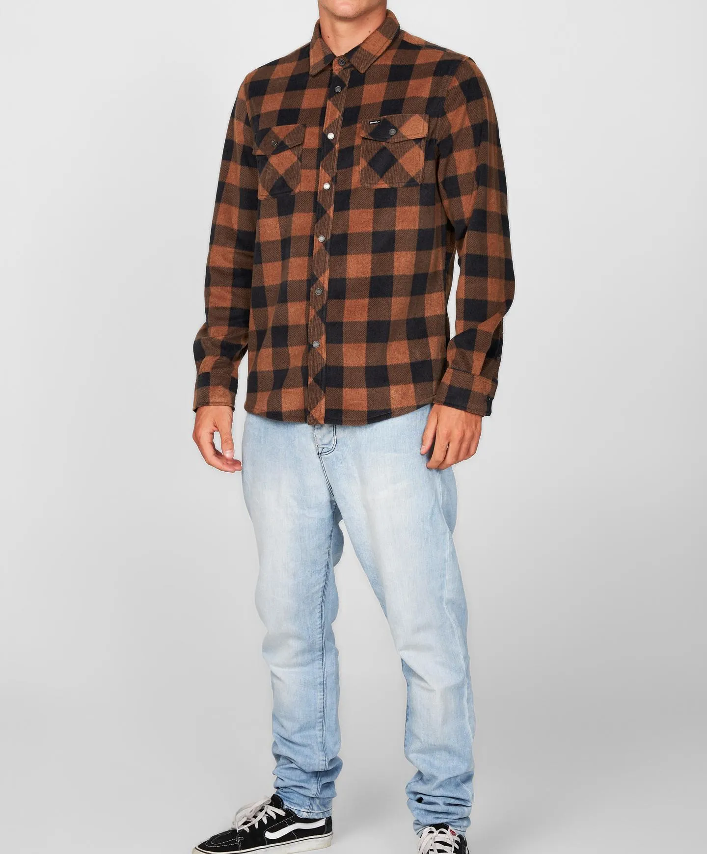 Glacier Plaid Superfleece Flannel Shirt - Brown