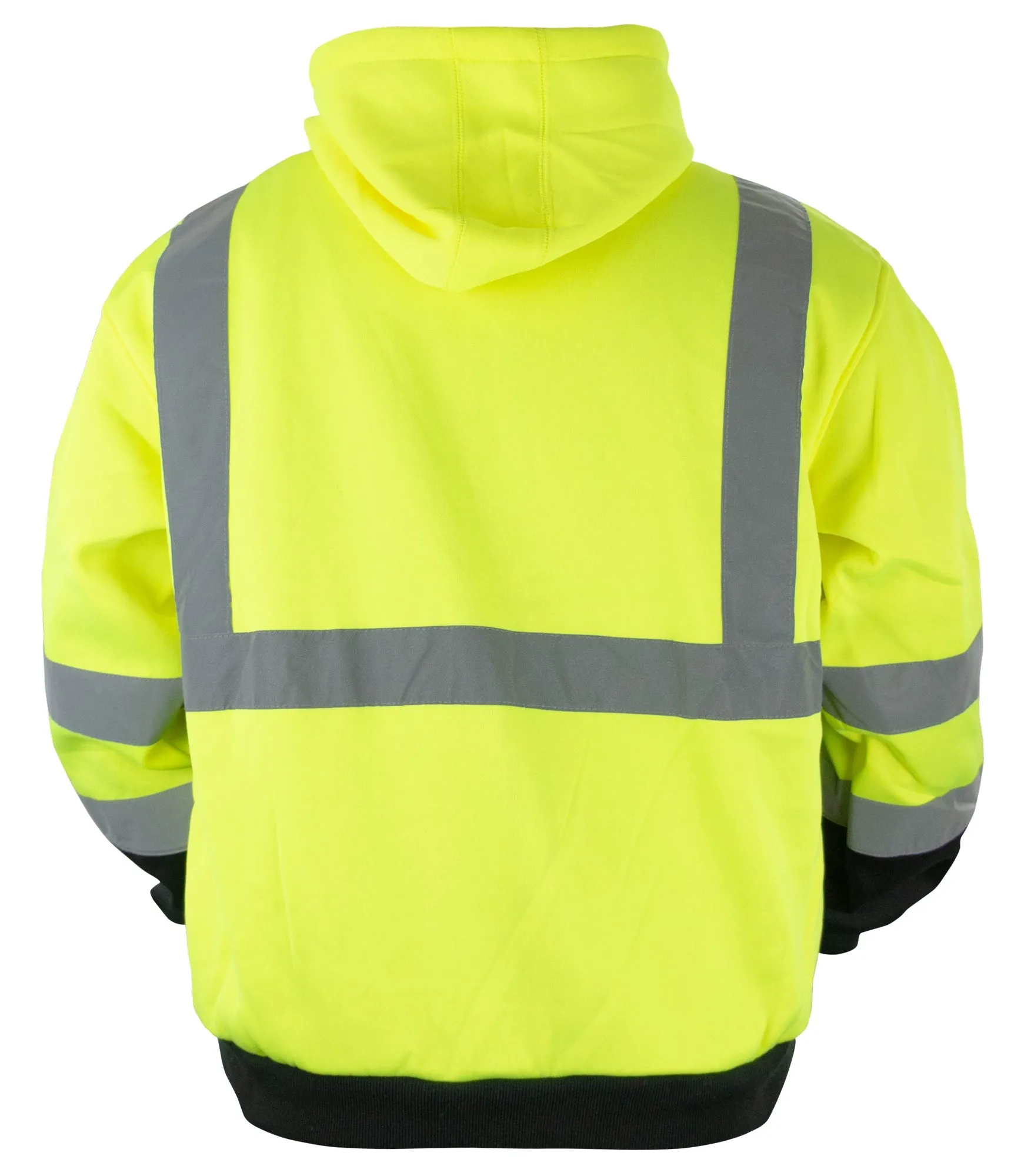 Hi-Visibility Safety Thermal Zippered Hoodie (Lime Green/Black)