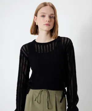 Ipekyol Transparent Textured Knitwear Black