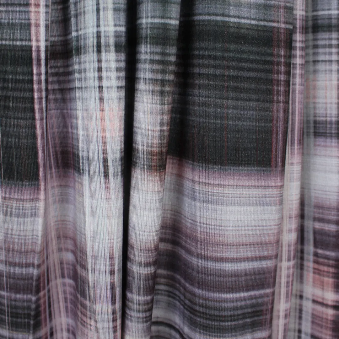 Italian 'quiet plaid' viscose/spandex knit