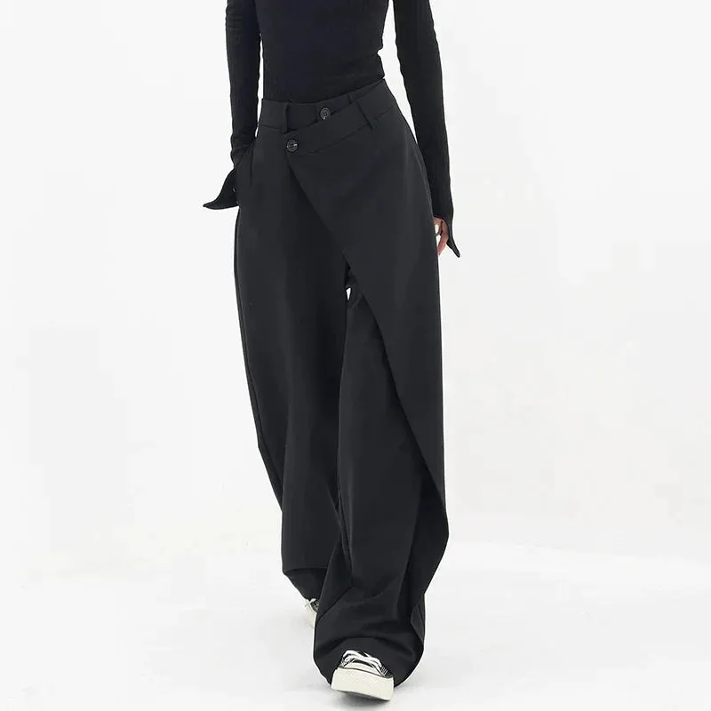 Ivyshape | Baggy Asymmetric Pants