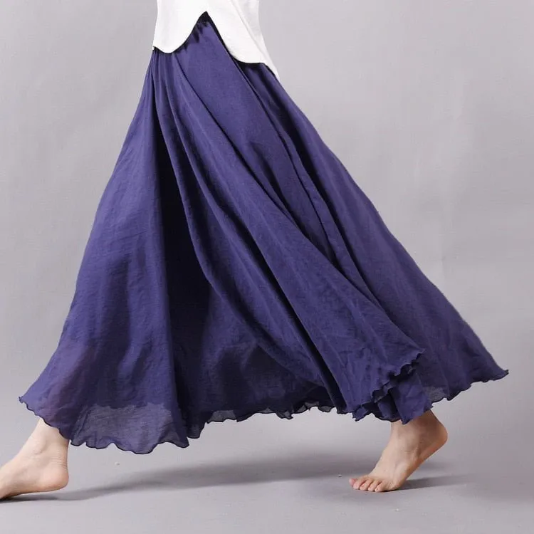 K&F Women's Cotton And Linen Long Skirts