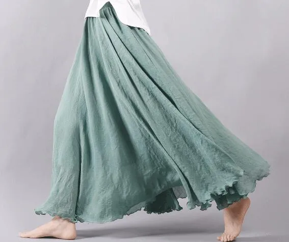 K&F Women's Cotton And Linen Long Skirts