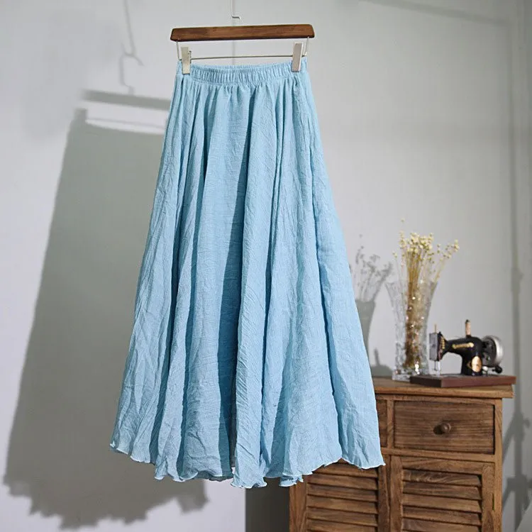 K&F Women's Cotton And Linen Long Skirts