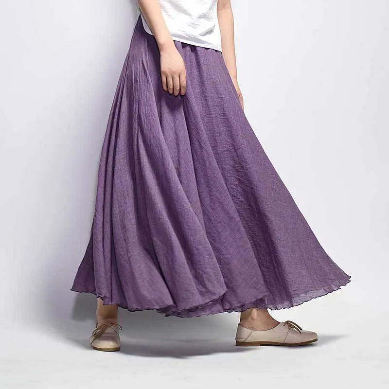 K&F Women's Cotton And Linen Long Skirts