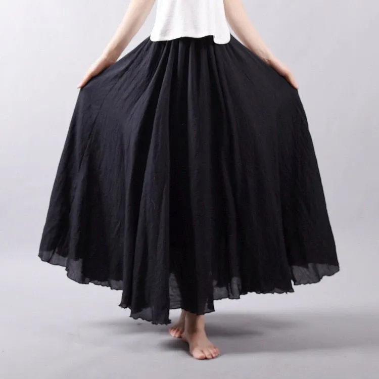 K&F Women's Cotton And Linen Long Skirts