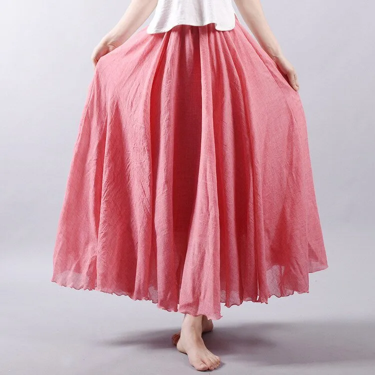 K&F Women's Cotton And Linen Long Skirts