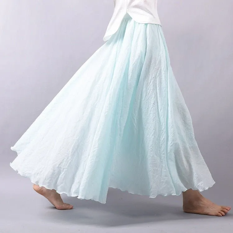 K&F Women's Cotton And Linen Long Skirts