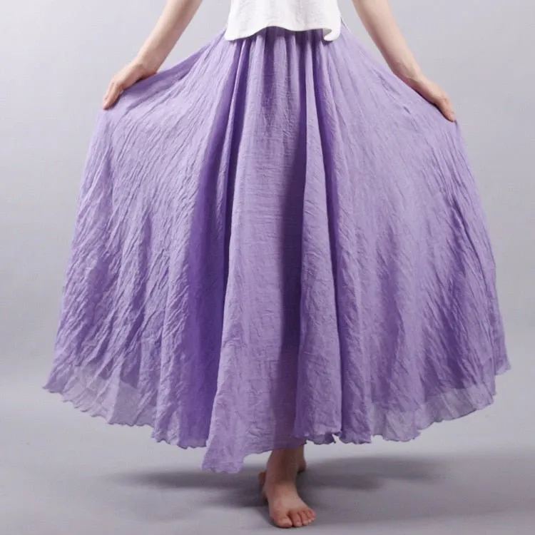 K&F Women's Cotton And Linen Long Skirts