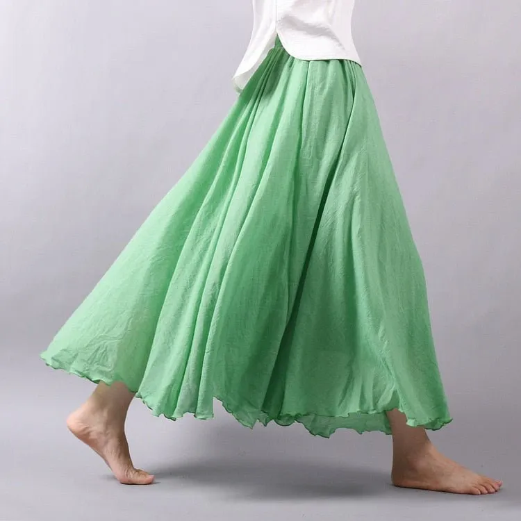 K&F Women's Cotton And Linen Long Skirts