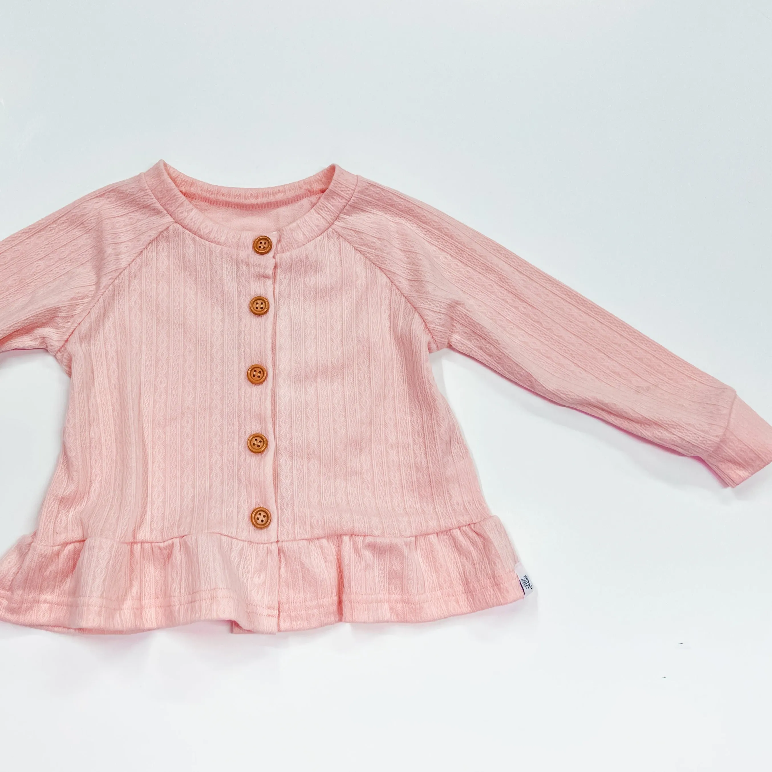 Light Pink Spring Ruffle Cardigan