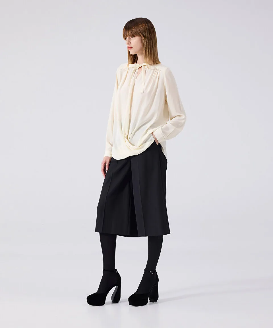 Machka Neck Tie Blouse
 Off White