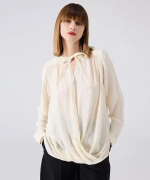 Machka Neck Tie Blouse
 Off White