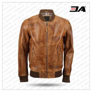 Men’s Bomber Lambskin Leather Jacket