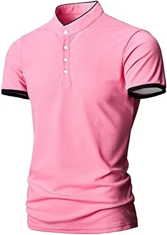 Men's Casual Colorblock Shirts Fashion Slim Fit T-Shirts Polo Shirts Short Sleeve Sports Shirts