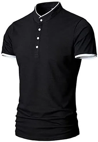 Men's Casual Colorblock Shirts Fashion Slim Fit T-Shirts Polo Shirts Short Sleeve Sports Shirts