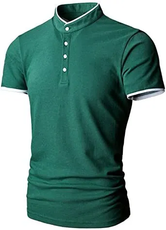 Men's Casual Colorblock Shirts Fashion Slim Fit T-Shirts Polo Shirts Short Sleeve Sports Shirts