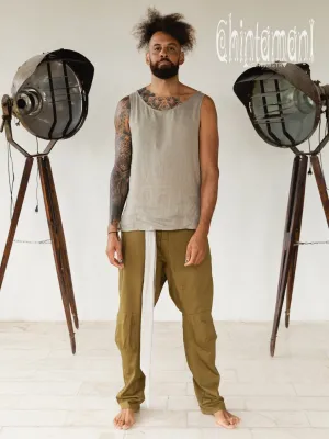 Mens Cotton Twill Long Pants / Army Green