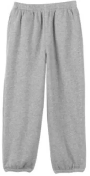 Men's Fleece Sweatpants, Elastic Waist, No Drawstring, No Pockets