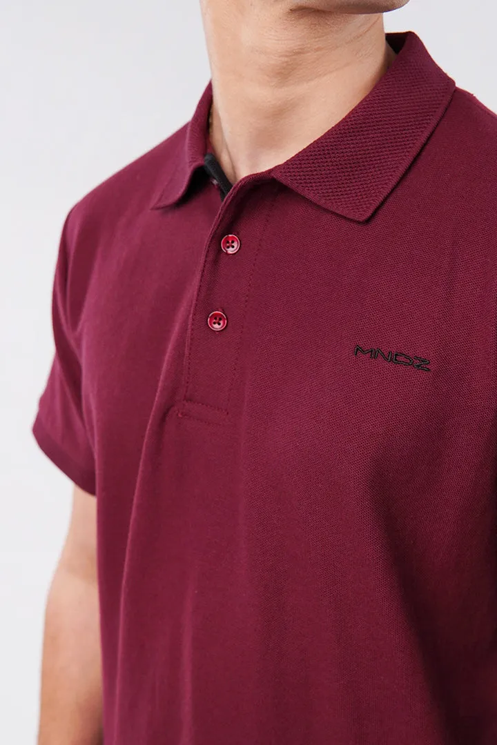 MNDZ Signature Polo Shirt - Maroon