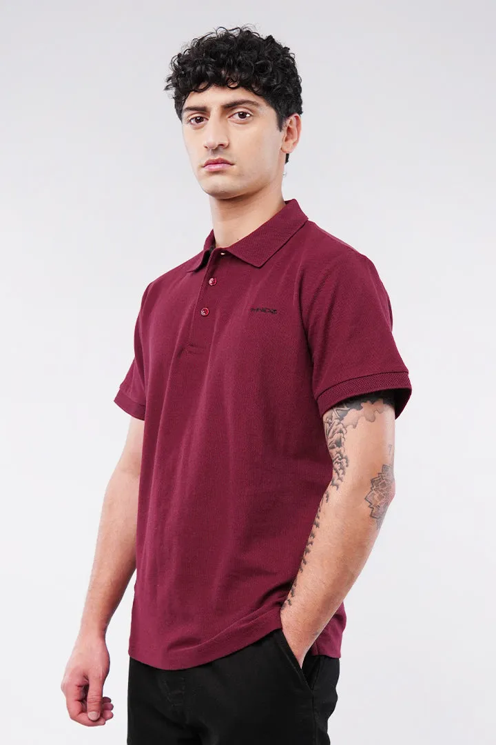 MNDZ Signature Polo Shirt - Maroon