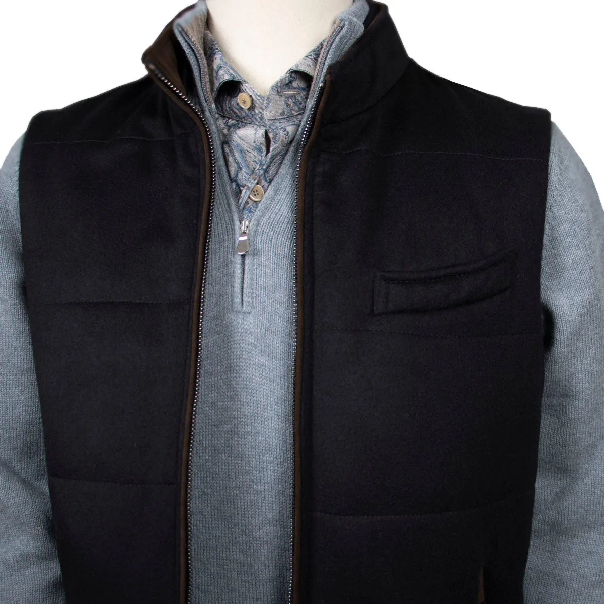 Navy 100% Cashmere Lightweight Padded Gilet