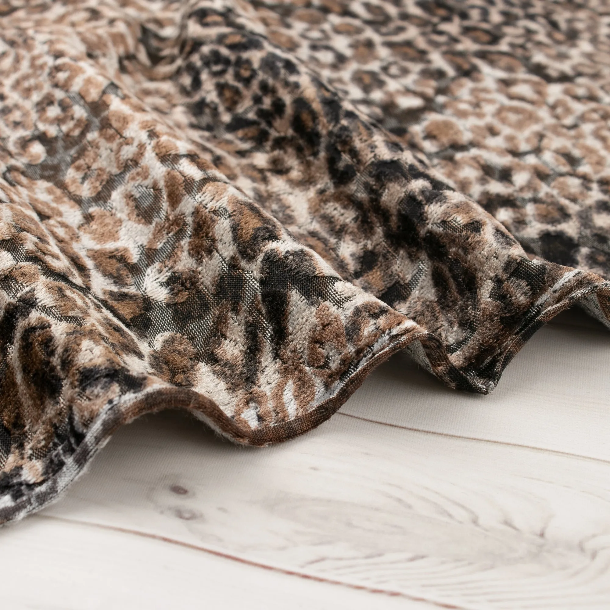 Printed knit - WILD LIFE - Leopard - Mix Brown