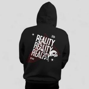 Reality Relaxed Fit Black Hoodie For Men By DemonWear