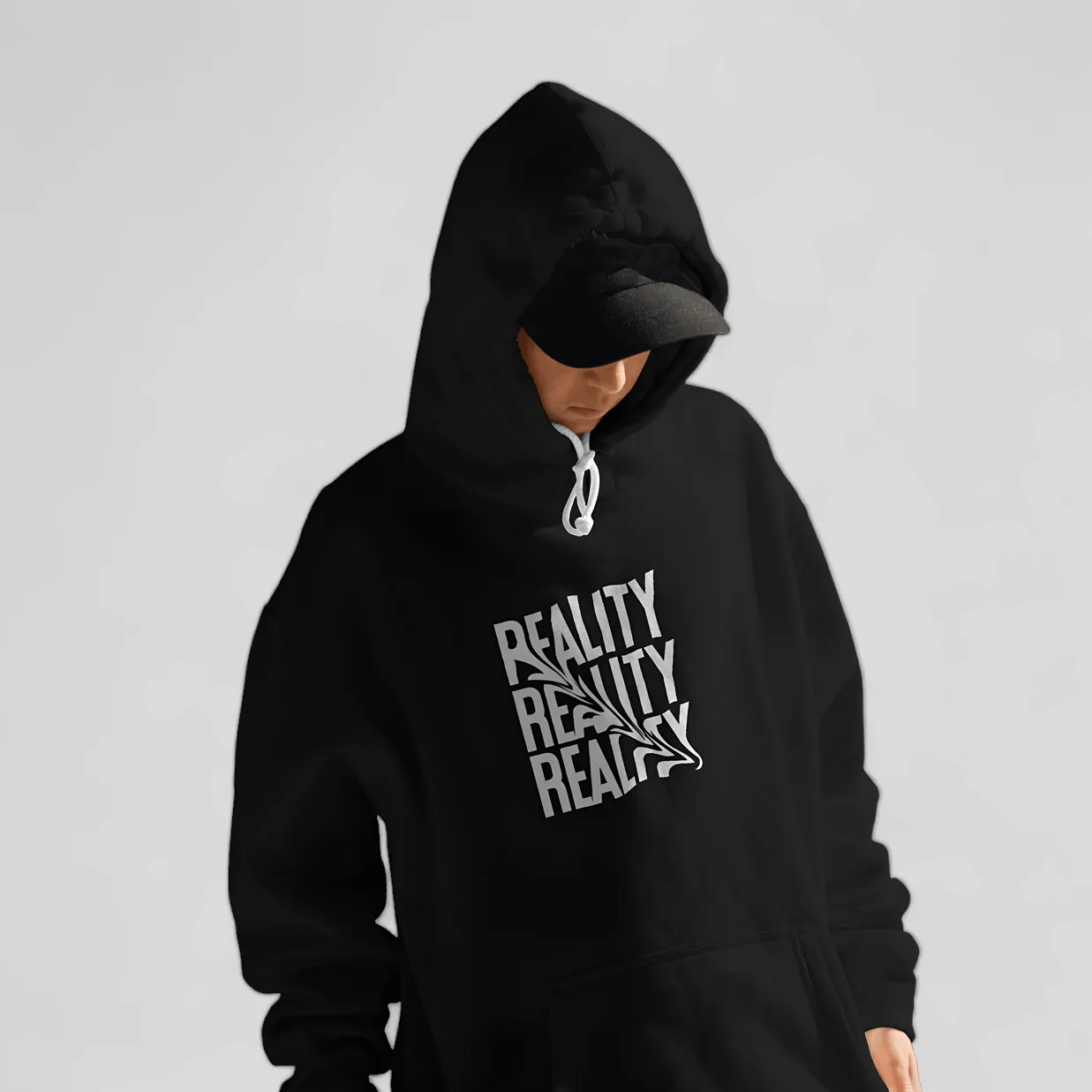 Reality Relaxed Fit Black Hoodie For Men By DemonWear