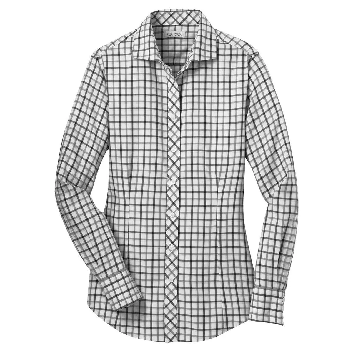 Red House Women's Black/Grey/White Tricolor Check Non-Iron Shirt