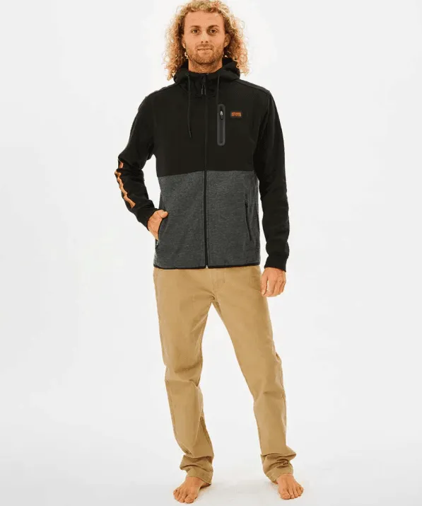 Rip Curl Fleece Anti Series Departed Zip Jacket Black/Grey