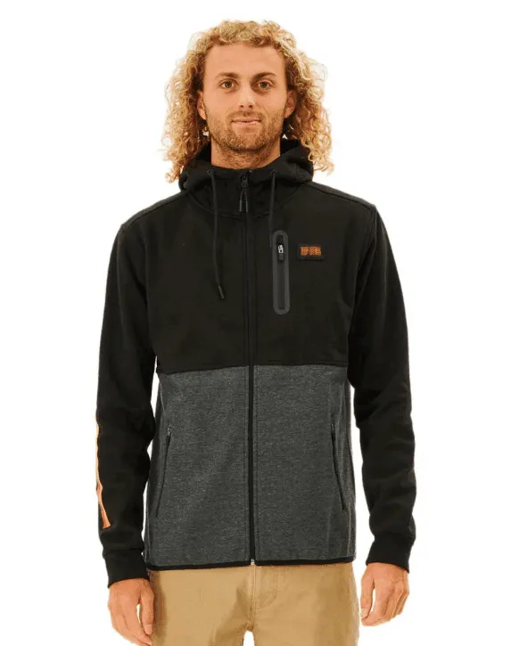 Rip Curl Fleece Anti Series Departed Zip Jacket Black/Grey