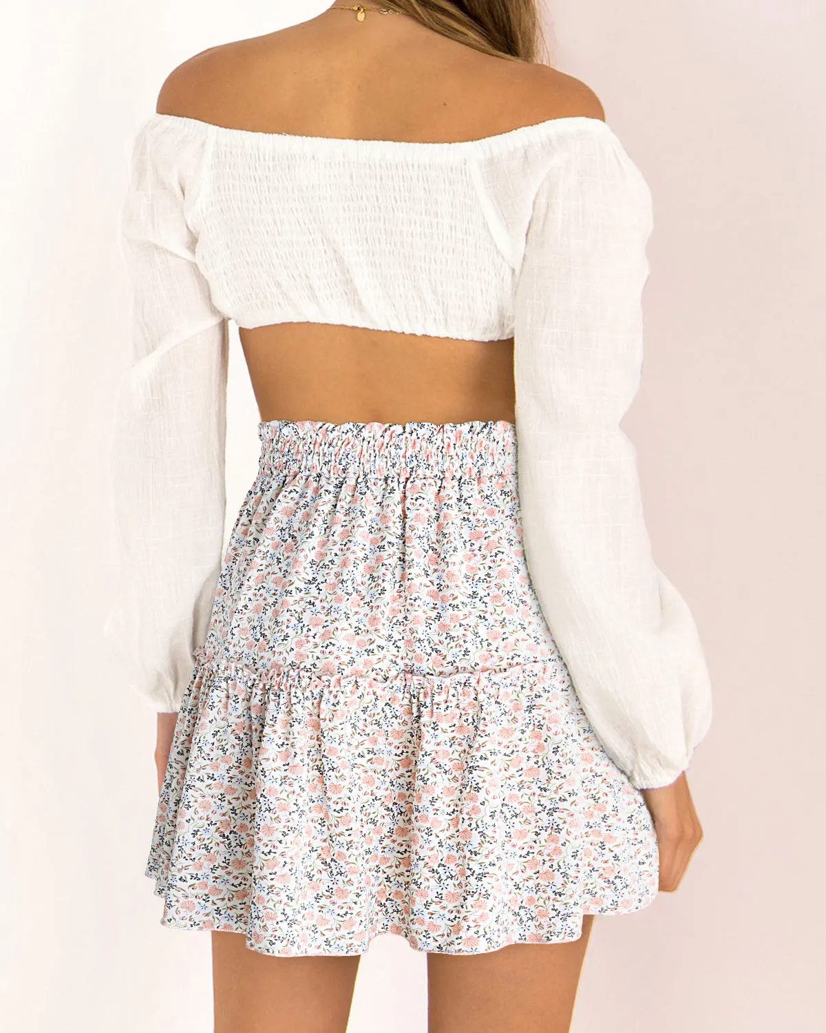 Ruffle Skirt Floral Print Skirt