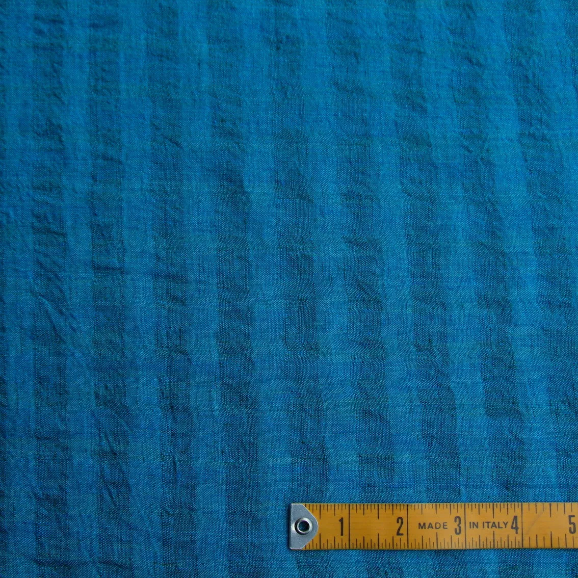 Self Check Turquoise Washed Linen