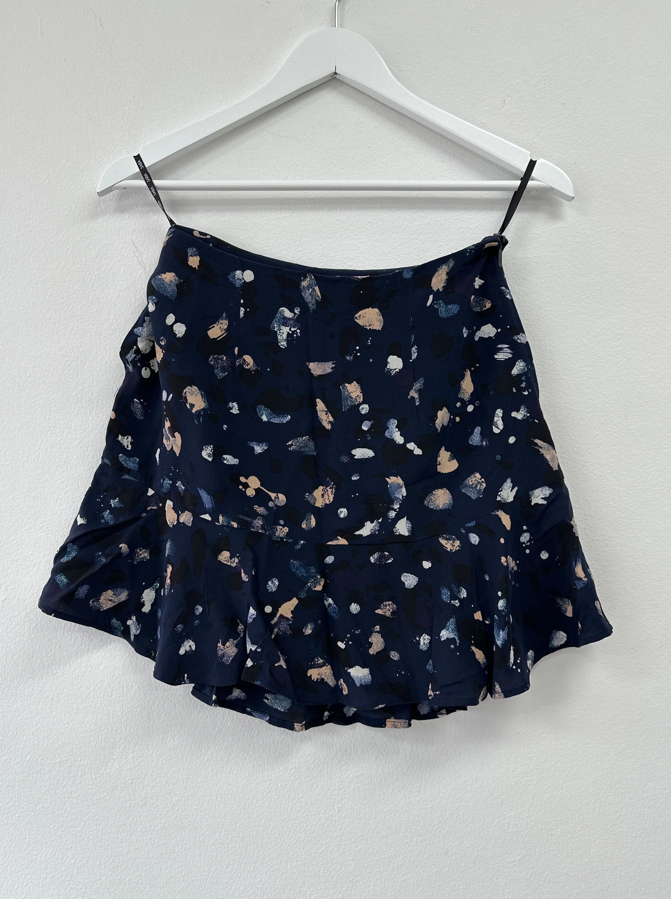 Silk Navy Mini Skirt