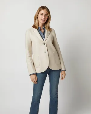 Stand Up Collar Blazer in Cream