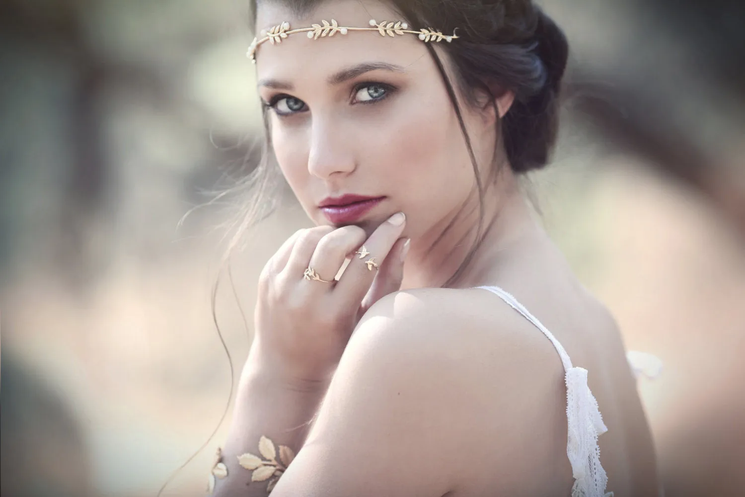 Stems Leaves and Pearls Necklace/ Choker/ Wreath / Hair Chain