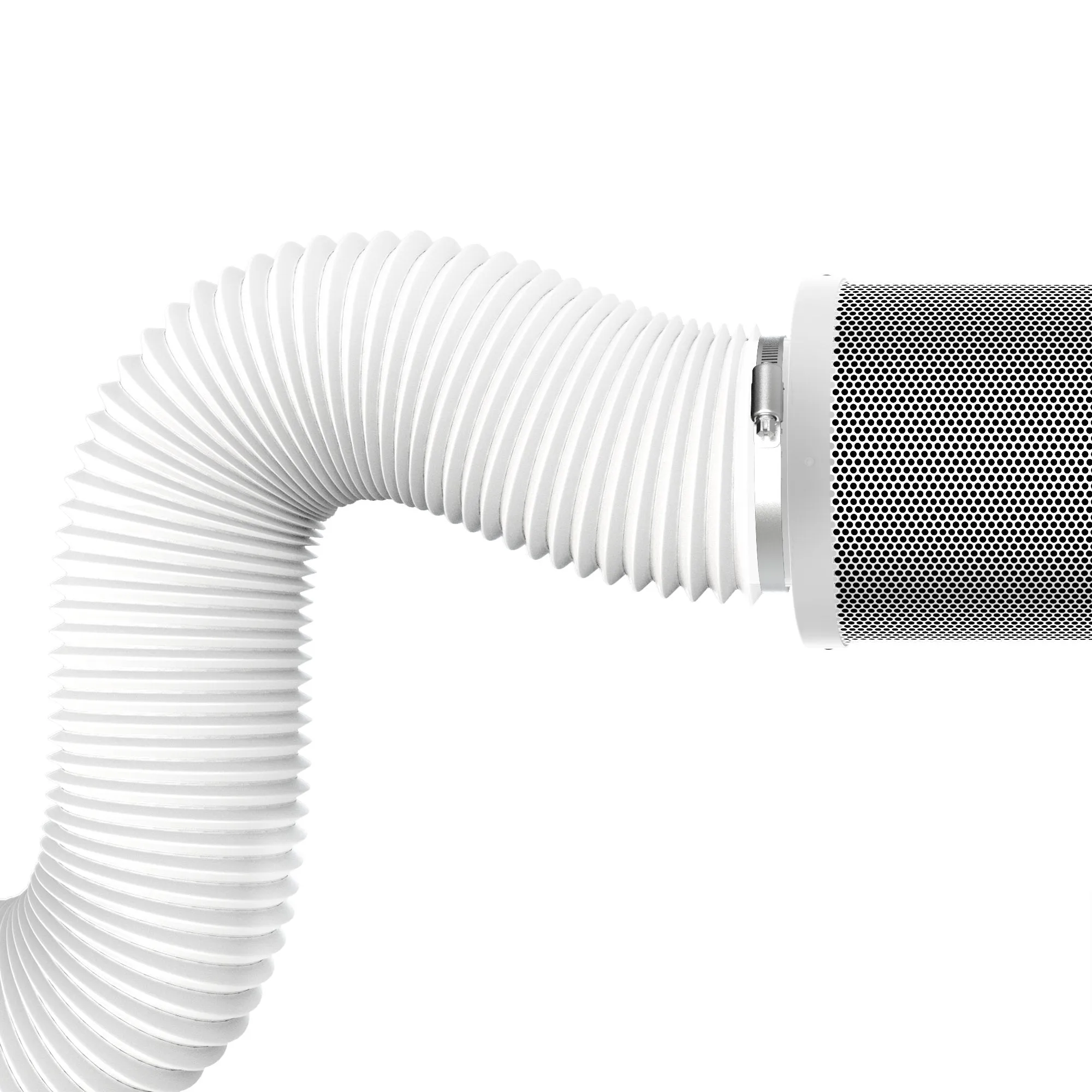 TerraBloom 6" Air Duct - 25 FT Long, White Flexible Ducting with 2 Clamps