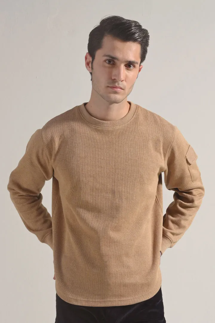 Textured Sweatshirt - Brown